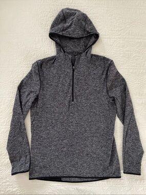 Lululemon Hoodie Mens Sz M Surge Warm 1/4 Zip Heather Gray Pullover Athletic